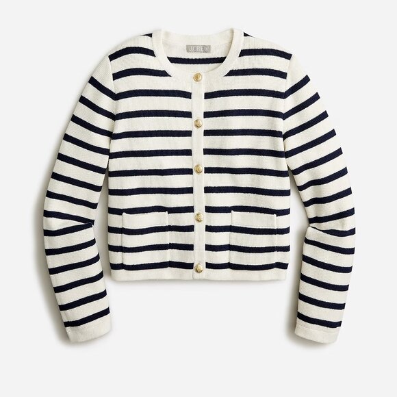 J.Crew Emilie sweater lady jacket in stripe - Picture 1 of 5